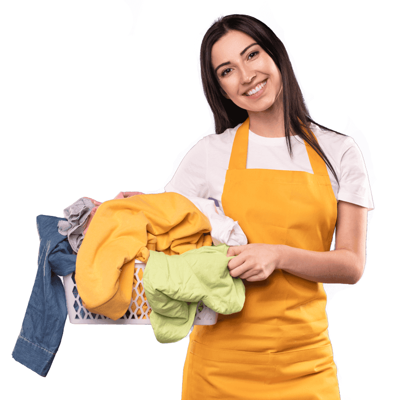 Profissional Washlav cuidando de roupas